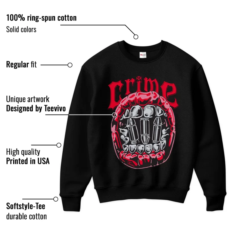 TeeVivo Sweatshirt Match Air Jordan 4 Retro Bred Reimagined Crime – Air Jordan 4 Sweatshirt, AJ4 Sweatshirt