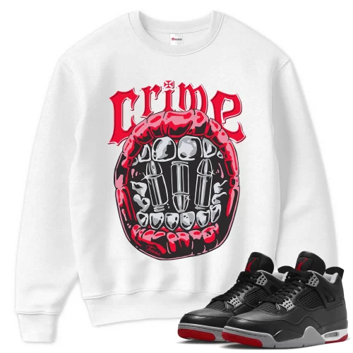 TeeVivo Sweatshirt Match Air Jordan 4 Retro Bred Reimagined Crime – Air Jordan 4 Sweatshirt, AJ4 Sweatshirt