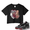TeeVivo Crop Top Match Air Jordan 4 Retro Bred Reimagined Gambling – Air Jordan 4 Crop Top, AJ4 Crop Top