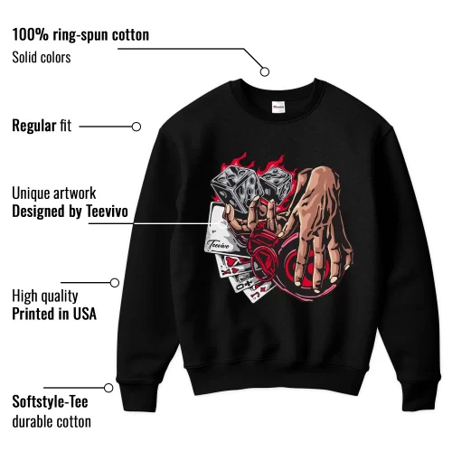 TeeVivo Sweatshirt Match Air Jordan 4 Retro Bred Reimagined Gambling – Air Jordan 4 Sweatshirt, AJ4 Sweatshirt