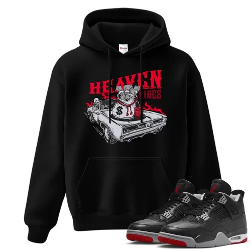 TeeVivo Hoodie Match Air Jordan 4 Retro Bred Reimagined Heaven vibes – Air Jordan 4 Hoodie, AJ4 Hoodie