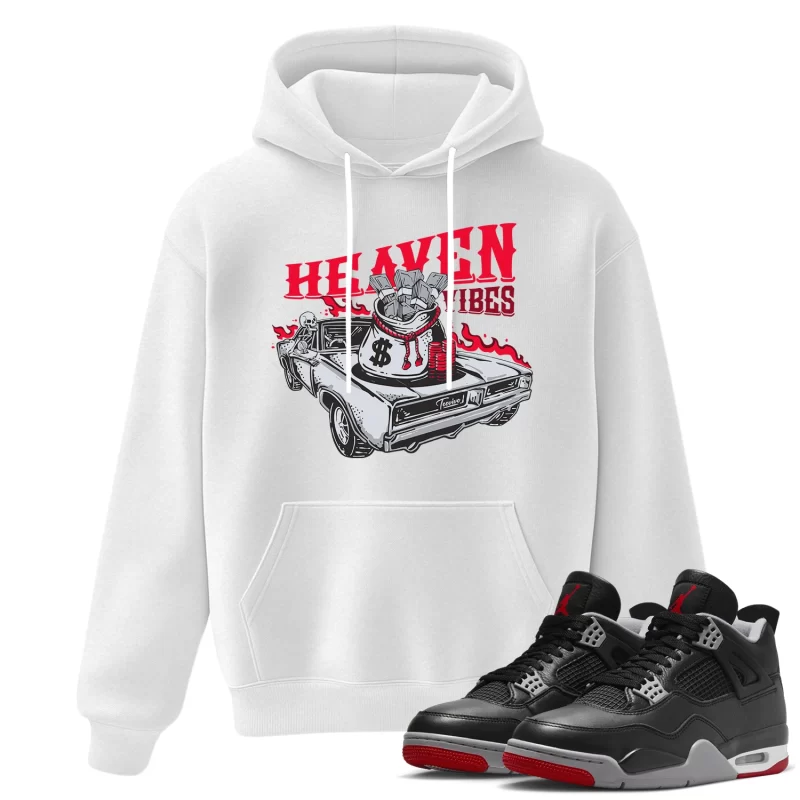 TeeVivo Hoodie Match Air Jordan 4 Retro Bred Reimagined Heaven vibes – Air Jordan 4 Hoodie, AJ4 Hoodie