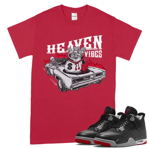 TeeVivo T-Shirt Match Air Jordan 4 Retro Bred Reimagined Heaven vibes – Air Jordan 4 Shirt, AJ4 Shirt