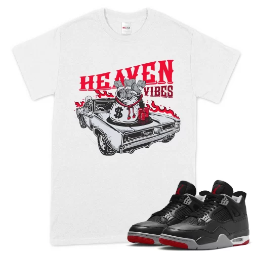 TeeVivo T-Shirt Match Air Jordan 4 Retro Bred Reimagined Heaven vibes – Air Jordan 4 Shirt, AJ4 Shirt