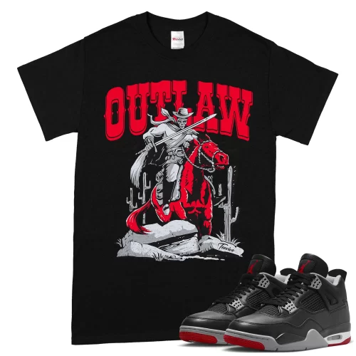 TeeVivo T-Shirt Match Air Jordan 4 Retro Bred Reimagined Outlaw – Air Jordan 4 Shirt, AJ4 Shirt