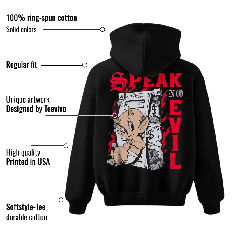 TeeVivo Hoodie Match Air Jordan 4 Retro Bred Reimagined Speak no evil – Air Jordan 4 Hoodie, AJ4 Hoodie