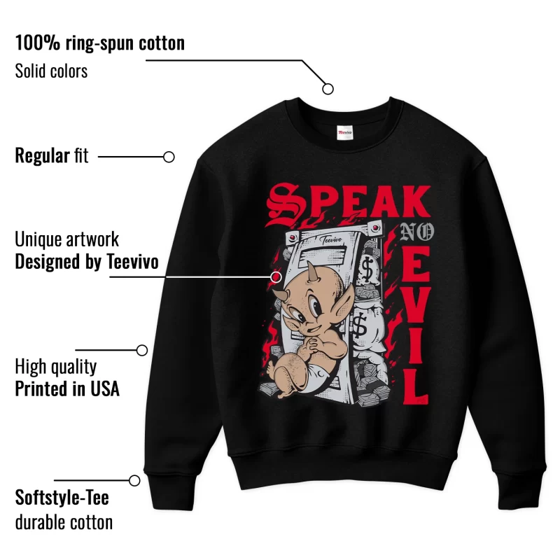 TeeVivo Sweatshirt Match Air Jordan 4 Retro Bred Reimagined Speak no evil – Air Jordan 4 Sweatshirt, AJ4 Sweatshirt