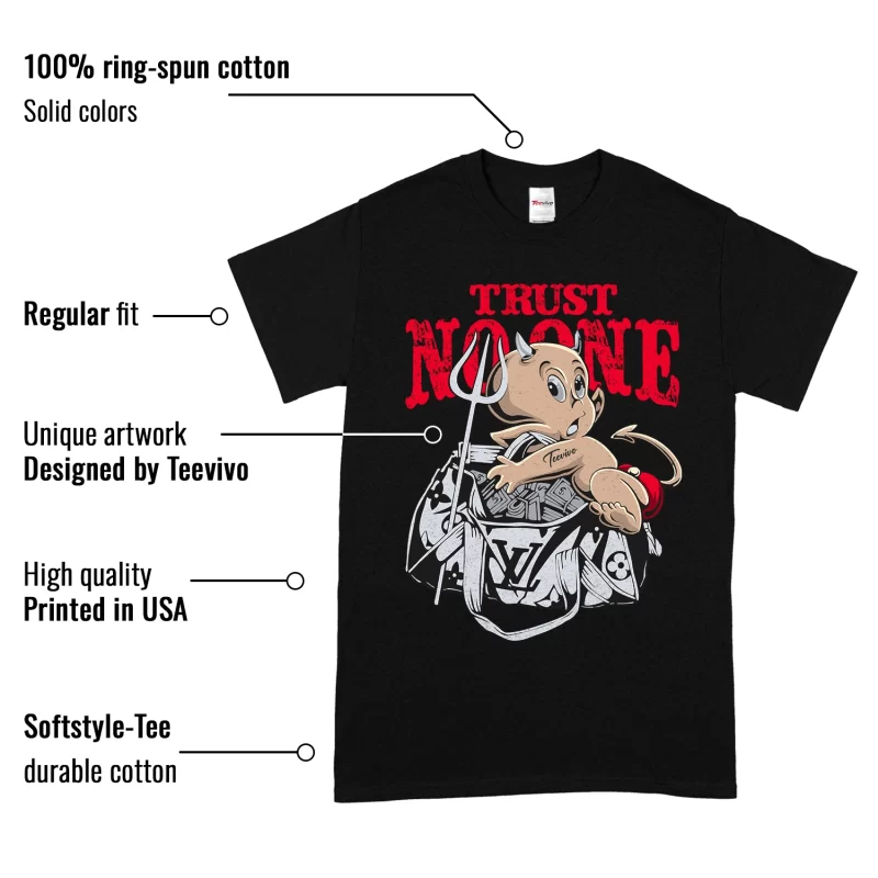 TeeVivo T-Shirt Match Air Jordan 4 Retro Bred Reimagined Trust no one – Air Jordan 4 Shirt, AJ4 Shirt