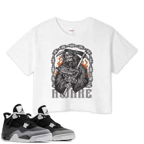 TeeVivo Crop Top Match Air Jordan 4 Retro Fear Awake – Air Jordan 4 Crop Top, AJ4 Crop Top