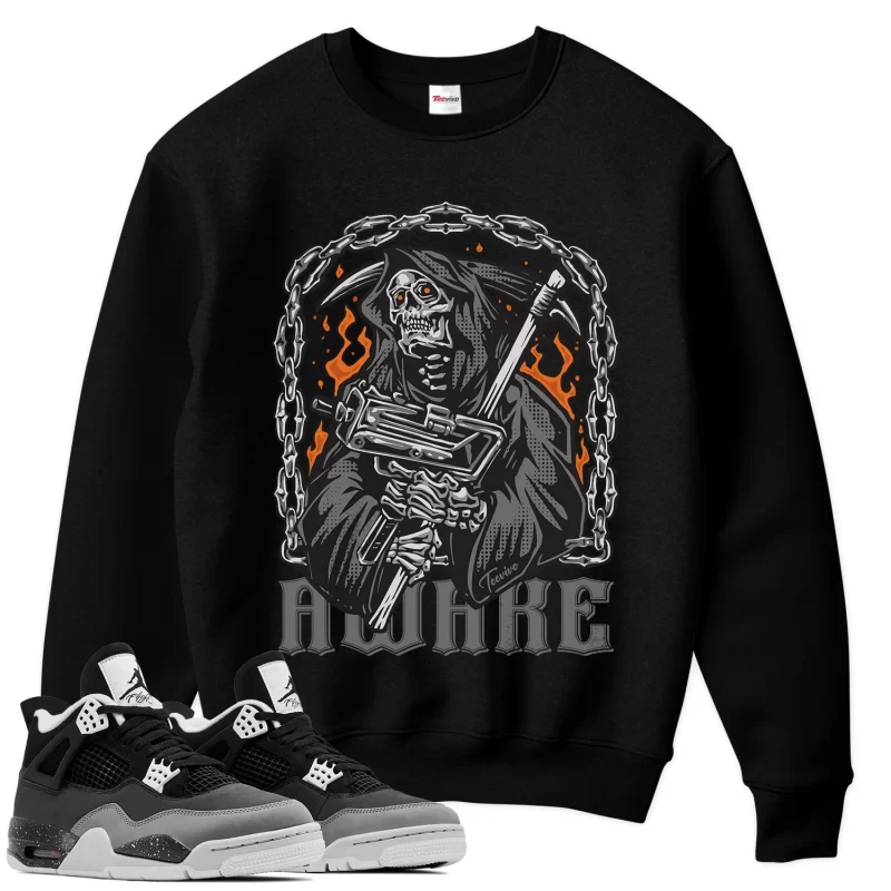 TeeVivo Sweatshirt Match Air Jordan 4 Retro Fear Awake – Air Jordan 4 Sweatshirt, AJ4 Sweatshirt
