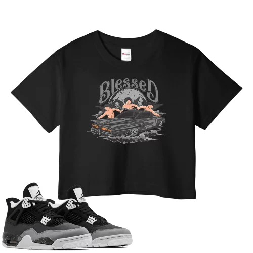 TeeVivo Crop Top Match Air Jordan 4 Retro Fear Blessed – Air Jordan 4 Crop Top, AJ4 Crop Top