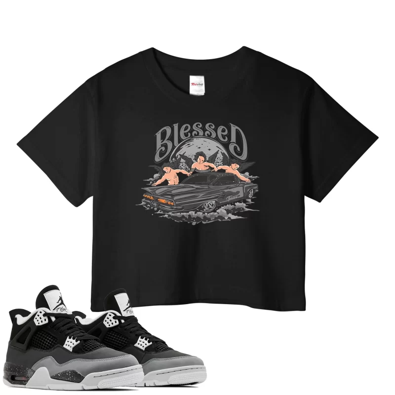 TeeVivo Crop Top Match Air Jordan 4 Retro Fear Blessed – Air Jordan 4 Crop Top, AJ4 Crop Top