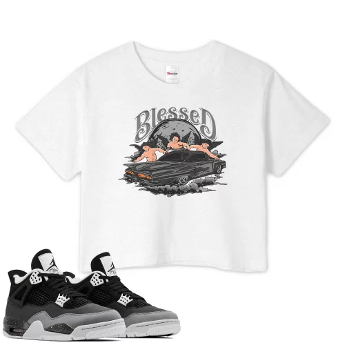 TeeVivo Crop Top Match Air Jordan 4 Retro Fear Blessed – Air Jordan 4 Crop Top, AJ4 Crop Top