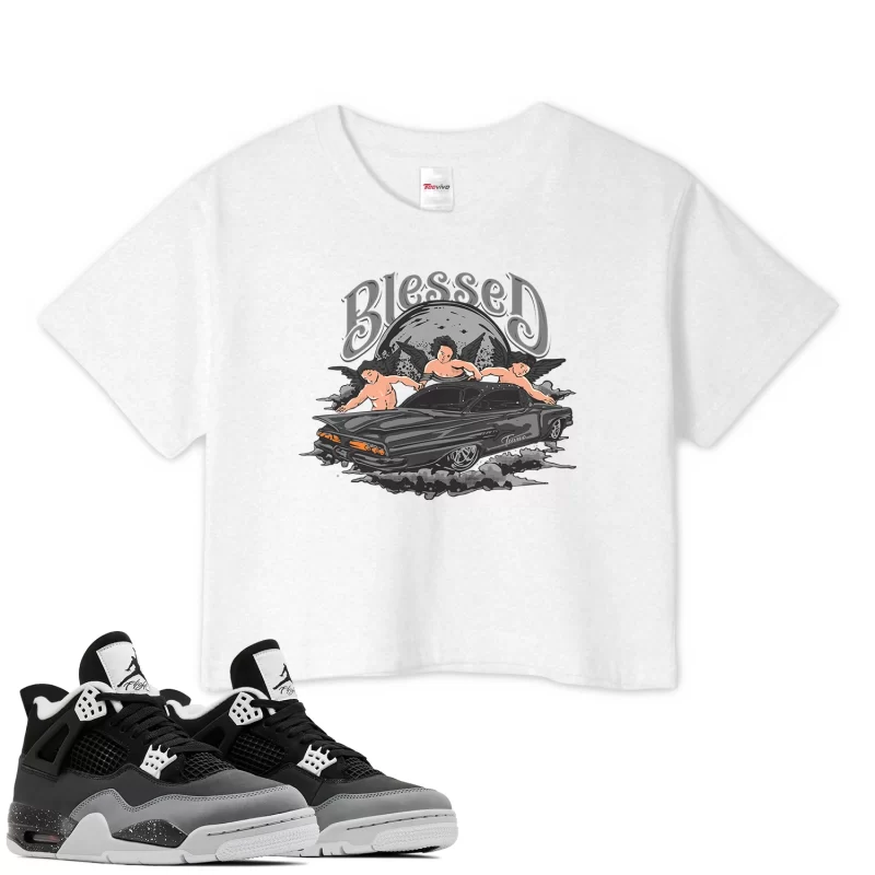 TeeVivo Crop Top Match Air Jordan 4 Retro Fear Blessed – Air Jordan 4 Crop Top, AJ4 Crop Top