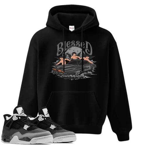 TeeVivo Hoodie Match Air Jordan 4 Retro Fear Blessed – Air Jordan 4 Hoodie, AJ4 Hoodie