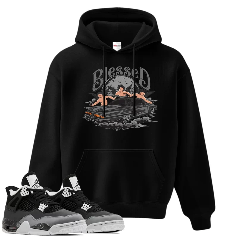 TeeVivo Hoodie Match Air Jordan 4 Retro Fear Blessed – Air Jordan 4 Hoodie, AJ4 Hoodie