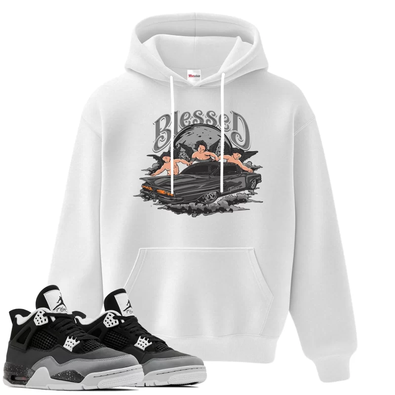TeeVivo Hoodie Match Air Jordan 4 Retro Fear Blessed – Air Jordan 4 Hoodie, AJ4 Hoodie