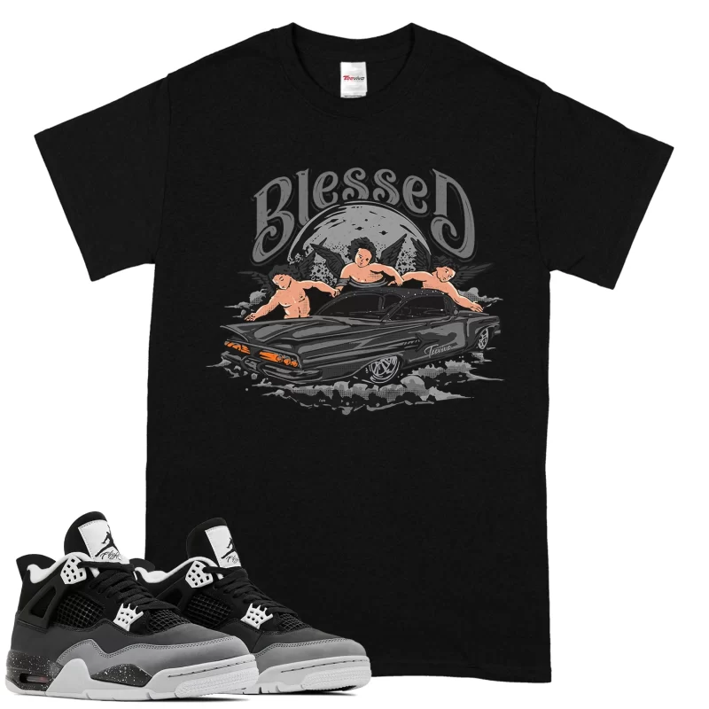 TeeVivo T-Shirt Match Air Jordan 4 Retro Fear Blessed – Air Jordan 4 Shirt, AJ4 Shirt