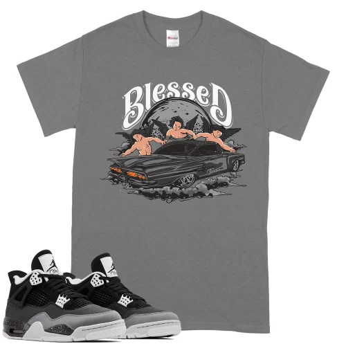 TeeVivo T-Shirt Match Air Jordan 4 Retro Fear Blessed – Air Jordan 4 Shirt, AJ4 Shirt