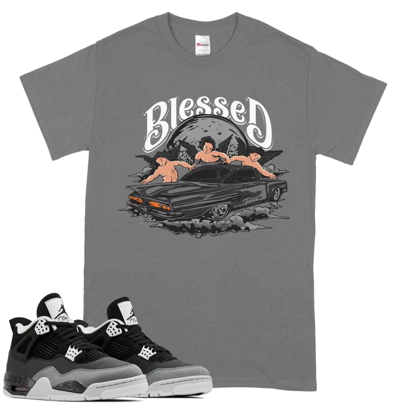 TeeVivo T-Shirt Match Air Jordan 4 Retro Fear Blessed – Air Jordan 4 Shirt, AJ4 Shirt