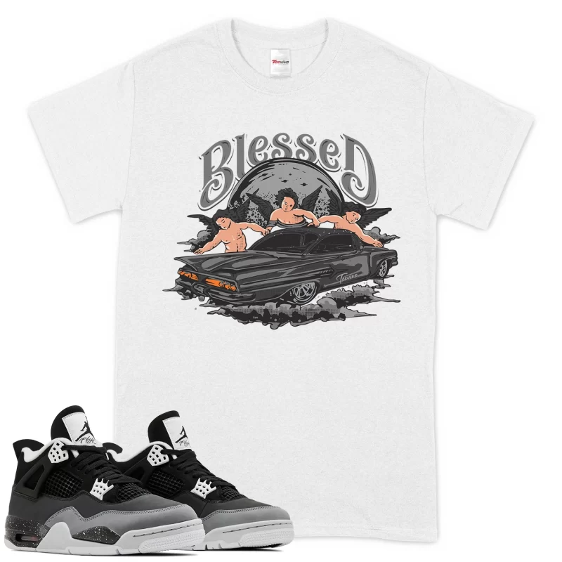 TeeVivo T-Shirt Match Air Jordan 4 Retro Fear Blessed – Air Jordan 4 Shirt, AJ4 Shirt