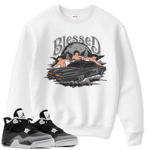 TeeVivo Sweatshirt Match Air Jordan 4 Retro Fear Blessed – Air Jordan 4 Sweatshirt, AJ4 Sweatshirt