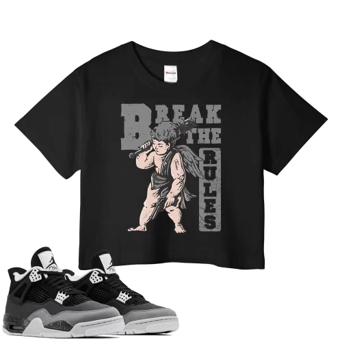 TeeVivo Crop Top Match Air Jordan 4 Retro Fear Break the rules – Air Jordan 4 Crop Top, AJ4 Crop Top