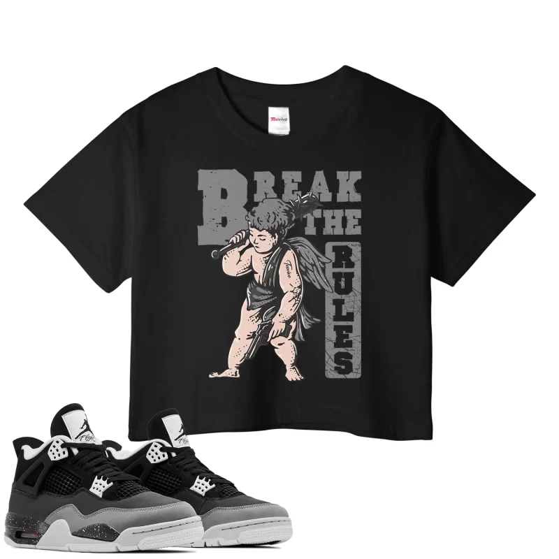 TeeVivo Crop Top Match Air Jordan 4 Retro Fear Break the rules – Air Jordan 4 Crop Top, AJ4 Crop Top