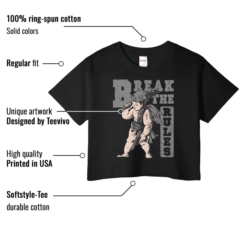 TeeVivo Crop Top Match Air Jordan 4 Retro Fear Break the rules – Air Jordan 4 Crop Top, AJ4 Crop Top