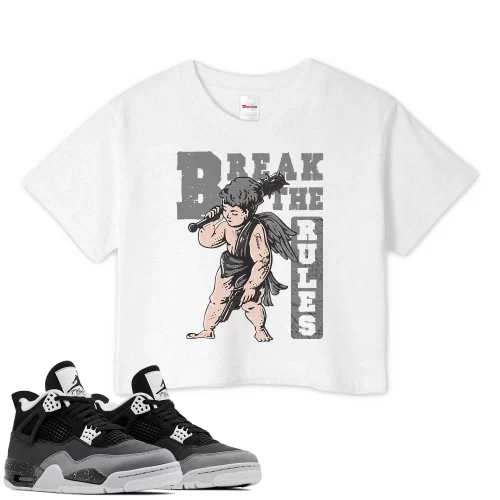 TeeVivo Crop Top Match Air Jordan 4 Retro Fear Break the rules – Air Jordan 4 Crop Top, AJ4 Crop Top