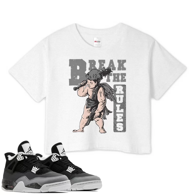 TeeVivo Crop Top Match Air Jordan 4 Retro Fear Break the rules – Air Jordan 4 Crop Top, AJ4 Crop Top