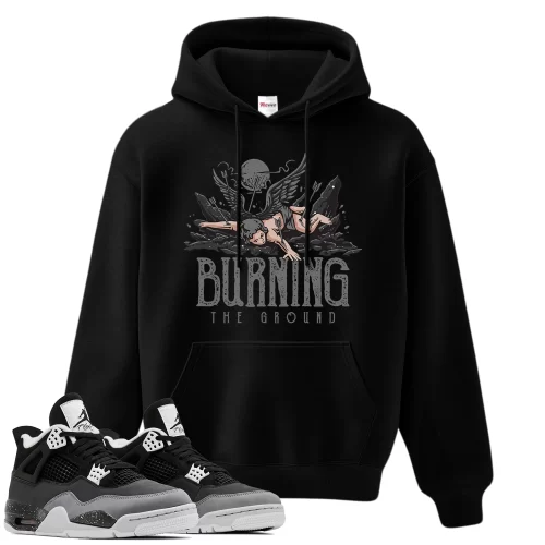 TeeVivo Hoodie Match Air Jordan 4 Retro Fear Burning the ground – Air Jordan 4 Hoodie, AJ4 Hoodie