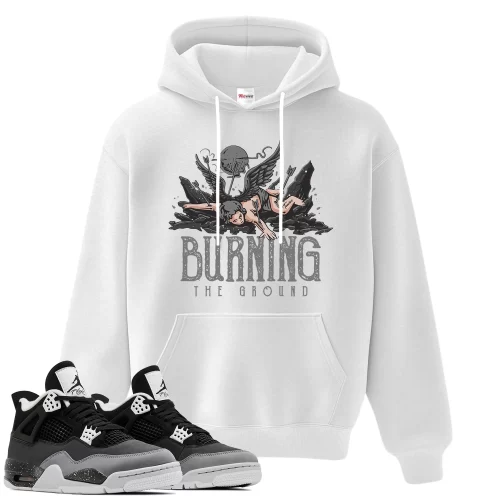 TeeVivo Hoodie Match Air Jordan 4 Retro Fear Burning the ground – Air Jordan 4 Hoodie, AJ4 Hoodie