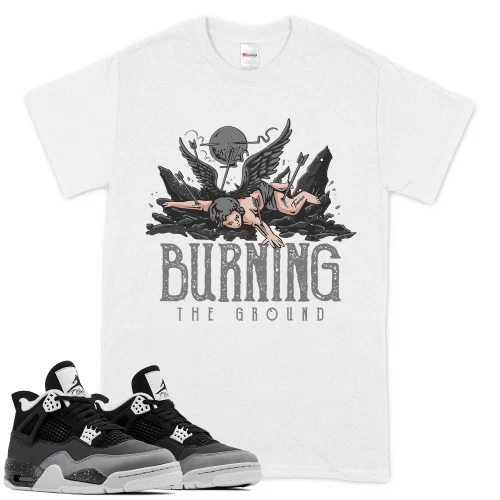 TeeVivo T-Shirt Match Air Jordan 4 Retro Fear Burning the ground – Air Jordan 4 Shirt, AJ4 Shirt