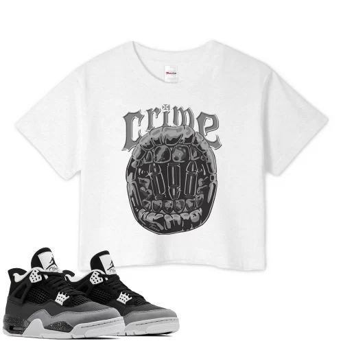 TeeVivo Crop Top Match Air Jordan 4 Retro Fear Crime – Air Jordan 4 Crop Top, AJ4 Crop Top