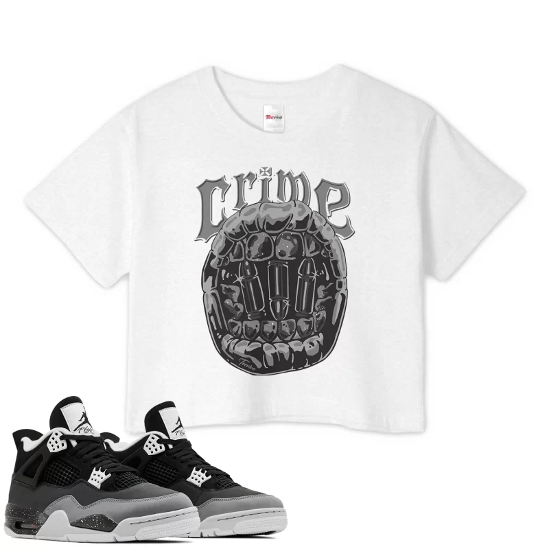 TeeVivo Crop Top Match Air Jordan 4 Retro Fear Crime – Air Jordan 4 Crop Top, AJ4 Crop Top