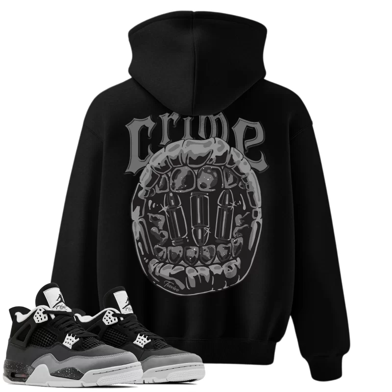 TeeVivo Hoodie Match Air Jordan 4 Retro Fear Crime – Air Jordan 4 Hoodie, AJ4 Hoodie