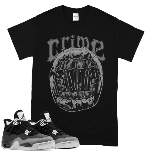 TeeVivo T-Shirt Match Air Jordan 4 Retro Fear Crime – Air Jordan 4 Shirt, AJ4 Shirt
