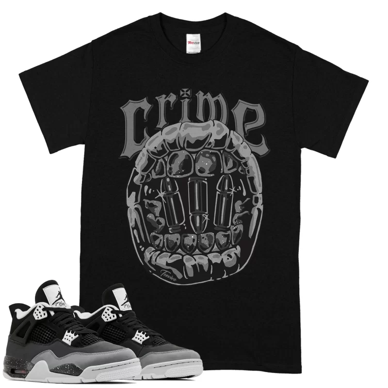 TeeVivo T-Shirt Match Air Jordan 4 Retro Fear Crime – Air Jordan 4 Shirt, AJ4 Shirt