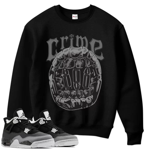 TeeVivo Sweatshirt Match Air Jordan 4 Retro Fear Crime – Air Jordan 4 Sweatshirt, AJ4 Sweatshirt