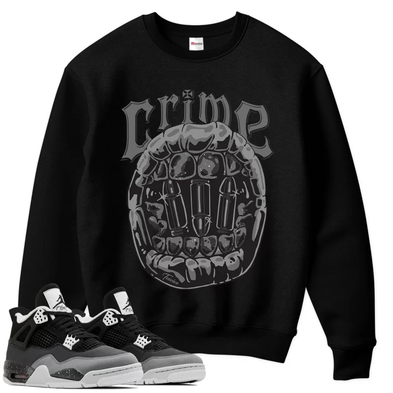 TeeVivo Sweatshirt Match Air Jordan 4 Retro Fear Crime – Air Jordan 4 Sweatshirt, AJ4 Sweatshirt