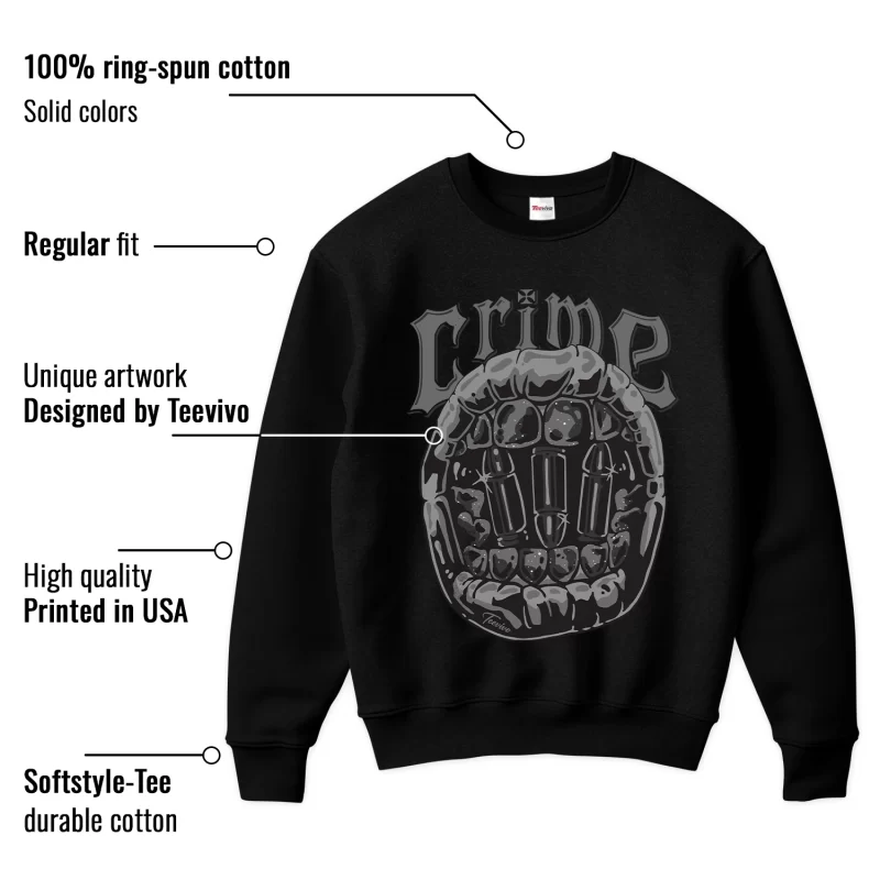 TeeVivo Sweatshirt Match Air Jordan 4 Retro Fear Crime – Air Jordan 4 Sweatshirt, AJ4 Sweatshirt