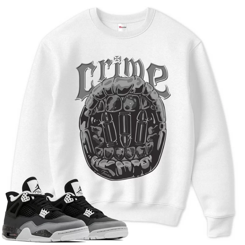 TeeVivo Sweatshirt Match Air Jordan 4 Retro Fear Crime – Air Jordan 4 Sweatshirt, AJ4 Sweatshirt
