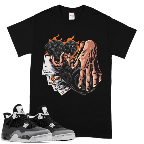 TeeVivo T-Shirt Match Air Jordan 4 Retro Fear Gambling – Air Jordan 4 Shirt, AJ4 Shirt