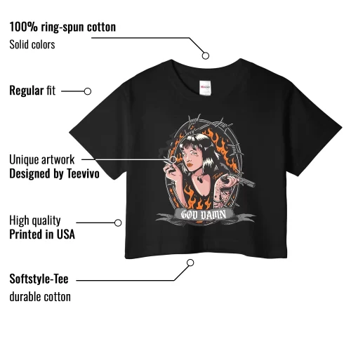 TeeVivo Crop Top Match Air Jordan 4 Retro Fear God Daaamn – Air Jordan 4 Crop Top, AJ4 Crop Top