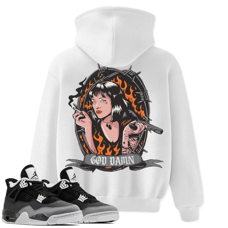TeeVivo Hoodie Match Air Jordan 4 Retro Fear God Daaamn – Air Jordan 4 Hoodie, AJ4 Hoodie