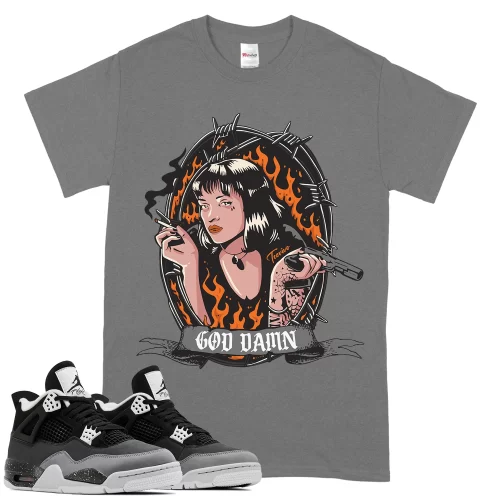 TeeVivo T-Shirt Match Air Jordan 4 Retro Fear God Daaamn – Air Jordan 4 Shirt, AJ4 Shirt