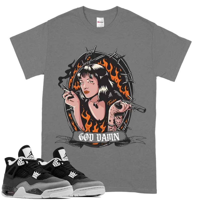 TeeVivo T-Shirt Match Air Jordan 4 Retro Fear God Daaamn – Air Jordan 4 Shirt, AJ4 Shirt