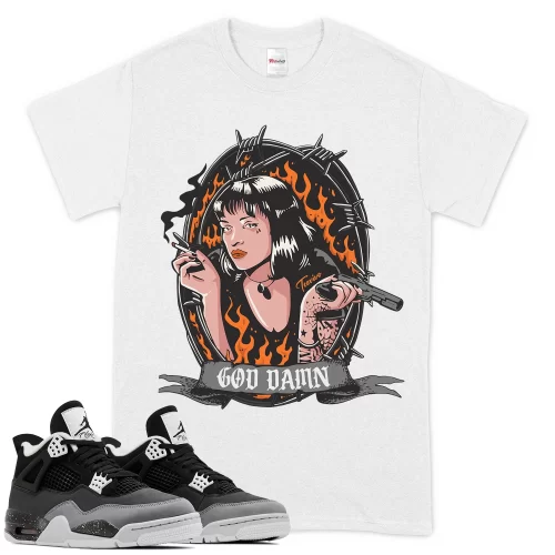 TeeVivo T-Shirt Match Air Jordan 4 Retro Fear God Daaamn – Air Jordan 4 Shirt, AJ4 Shirt