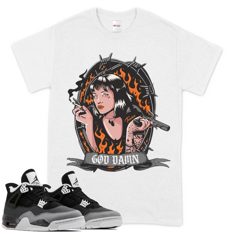 TeeVivo T-Shirt Match Air Jordan 4 Retro Fear God Daaamn – Air Jordan 4 Shirt, AJ4 Shirt